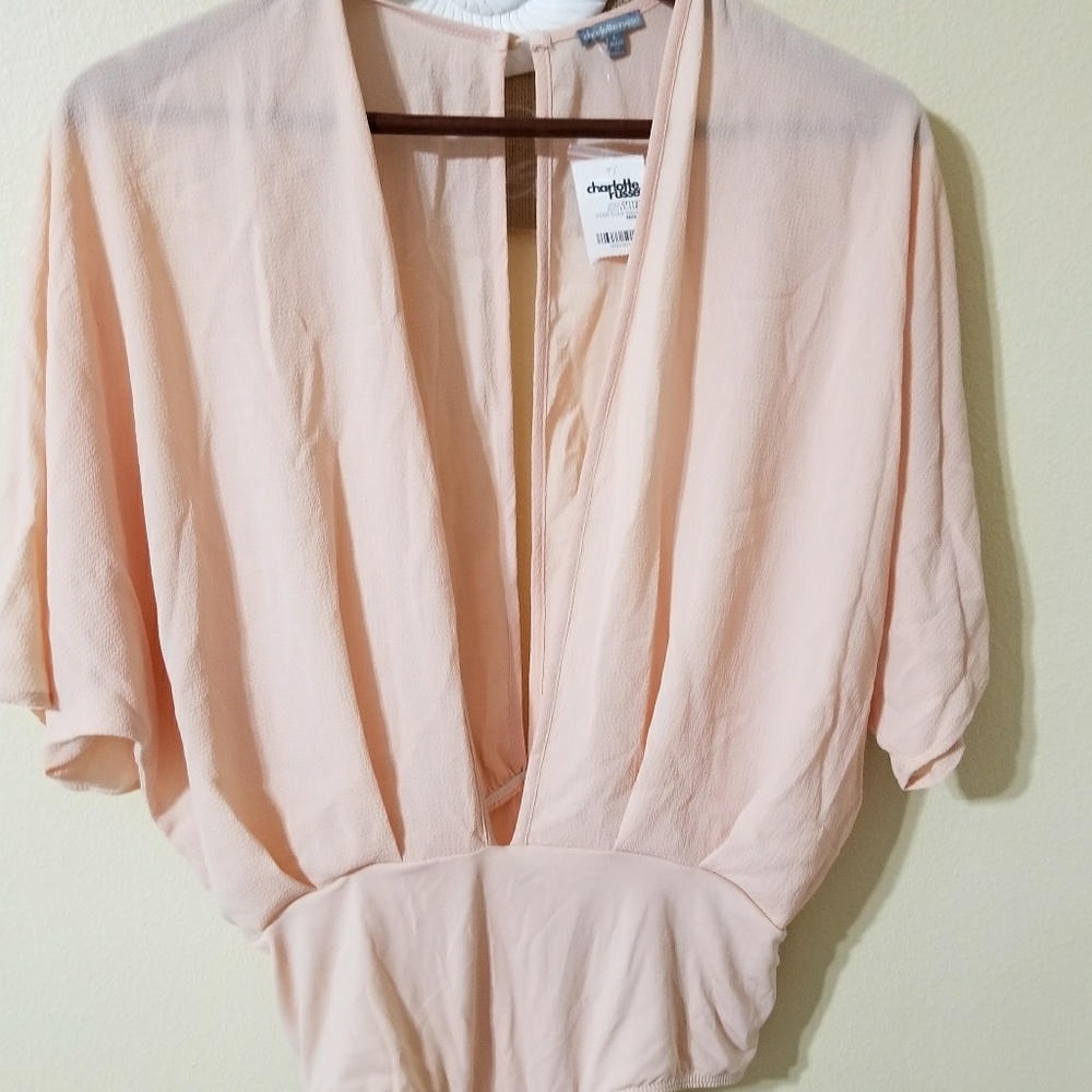 Sheer pink bodysuit